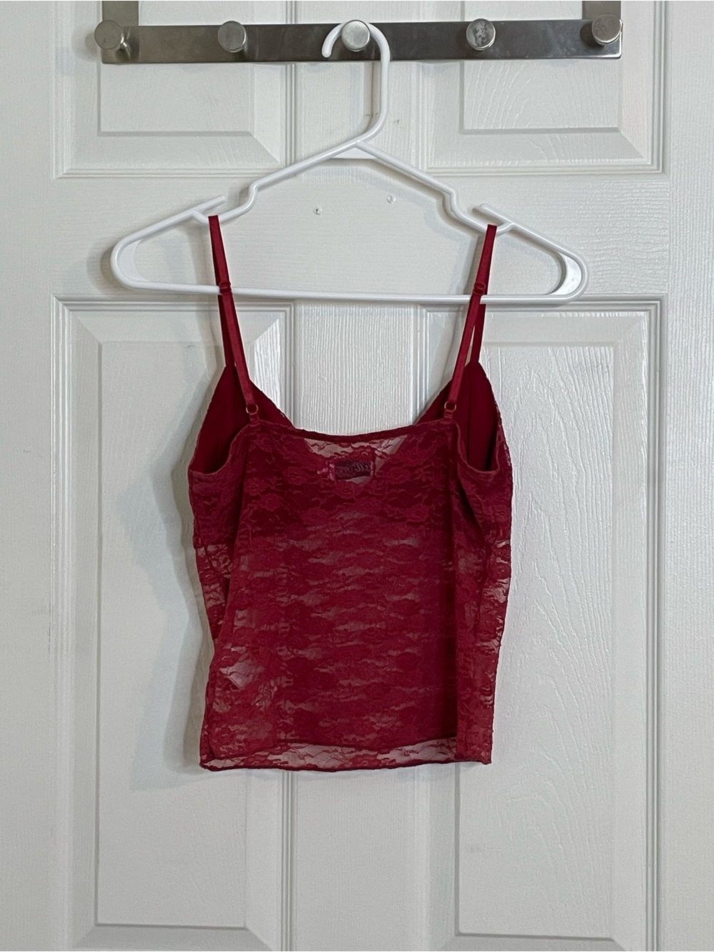 Edikted Y2K Red Floral Lace Cami Tank Top Size S